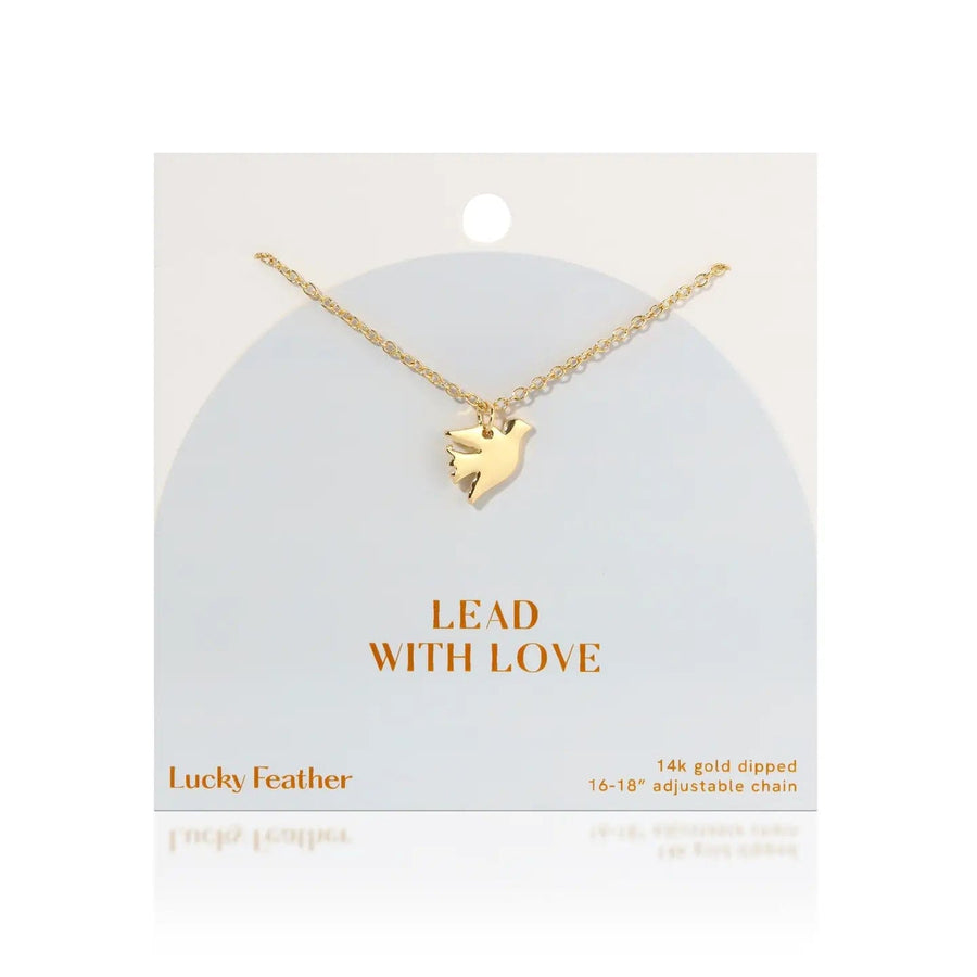 Lucky Feather Necklace Lead With Love Necklace