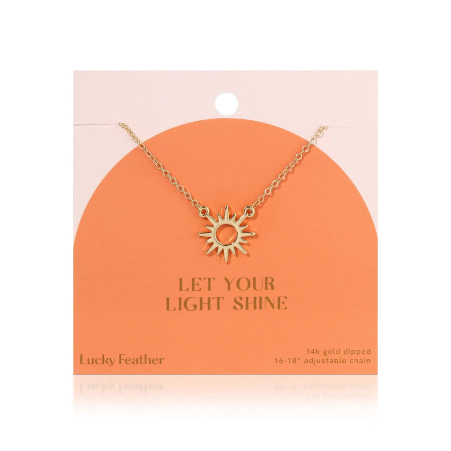 Lucky Feather Necklace Let Your Light Shine Necklace