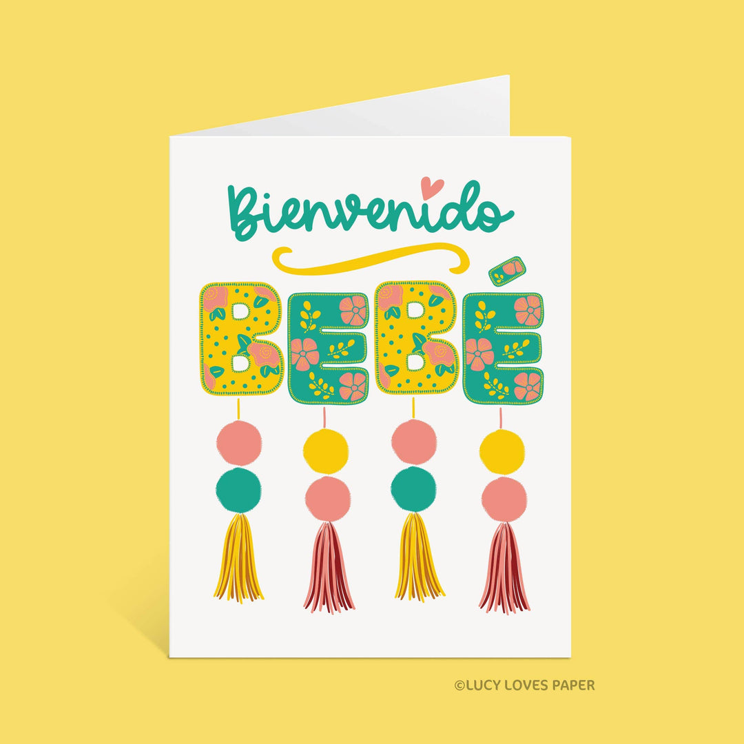 Lucy Loves Paper Cards Bienvenido Bebé | New Baby Card in Spanish