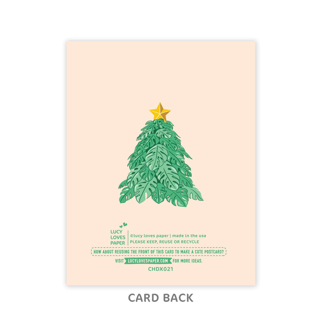 Lucy Loves Paper Holiday Monstera Christmas Tree |  Plant Christmas Card