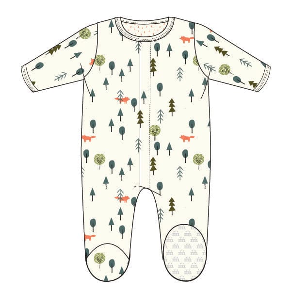 Magnetic Me Footie Forest Baby Velour Footie
