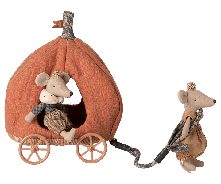 Maileg Baby Pumpkin Carriage, Mouse | Maileg