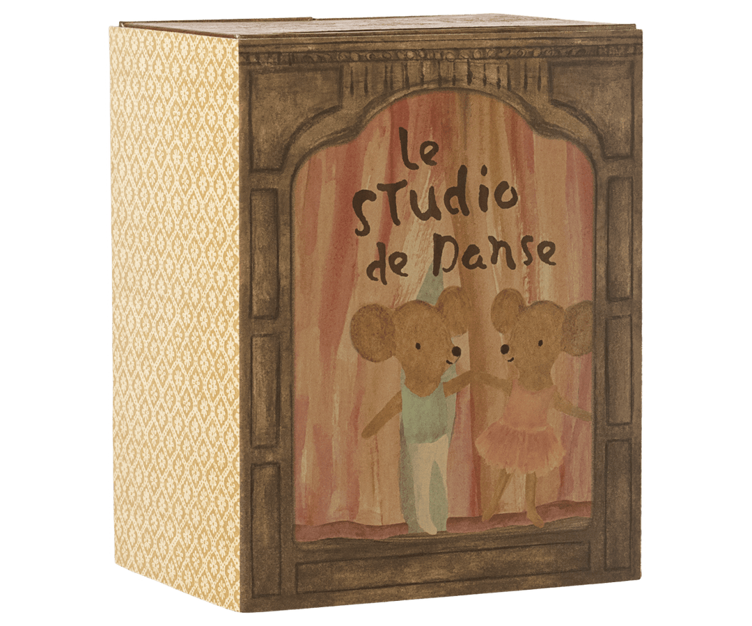 Maileg Dollhouse Ballet mice in dance studio, Little sister and brother | Maileg