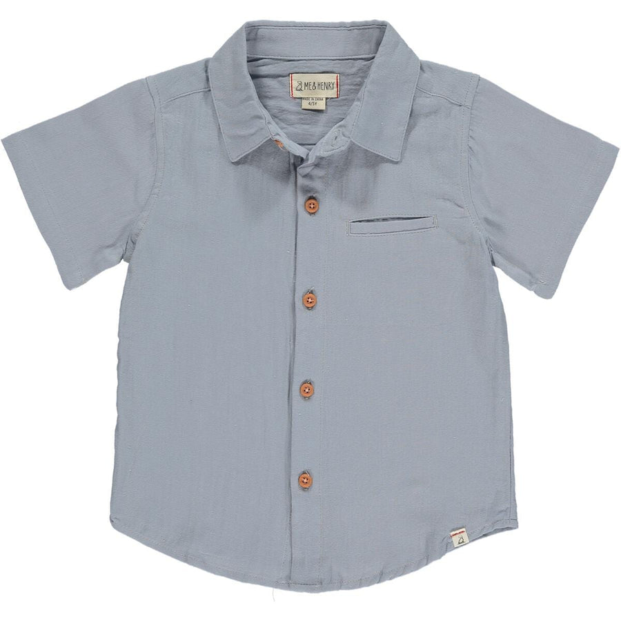Me & Henry Baby & Toddler Tops 9-12m Newport Woven Shirt - Grey