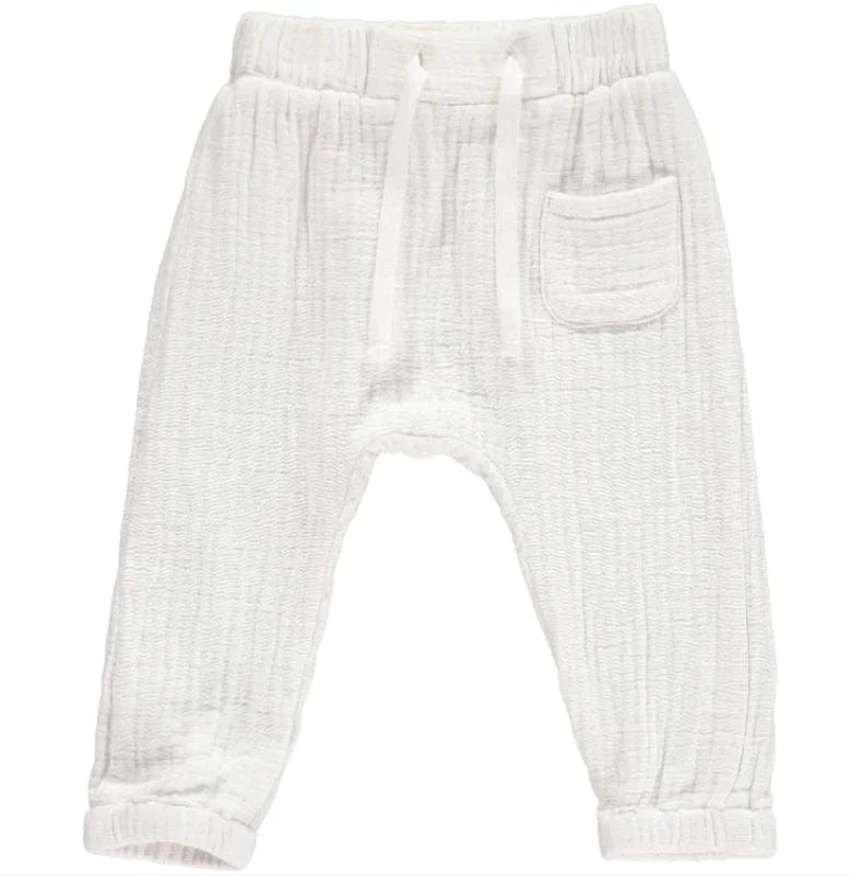 Me & Henry Pants Bosun Gauze Pants - White