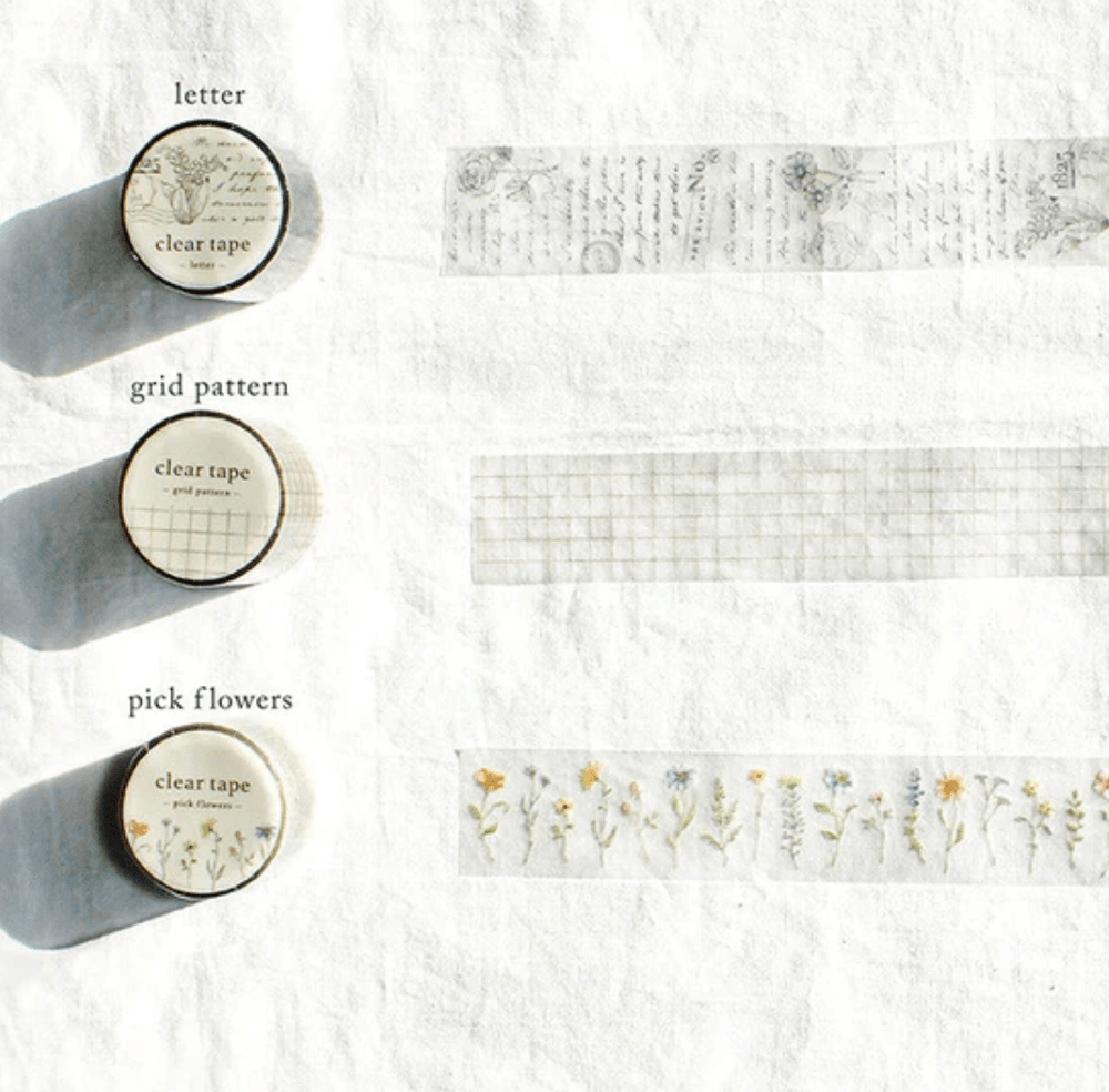Mind Wave washi tape Grid Pattern Clear Washi Tape | 30mm Width