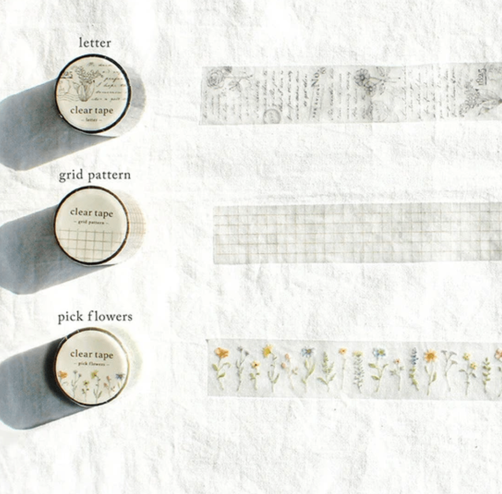 Mind Wave washi tape Grid Pattern Clear Washi Tape | 30mm Width