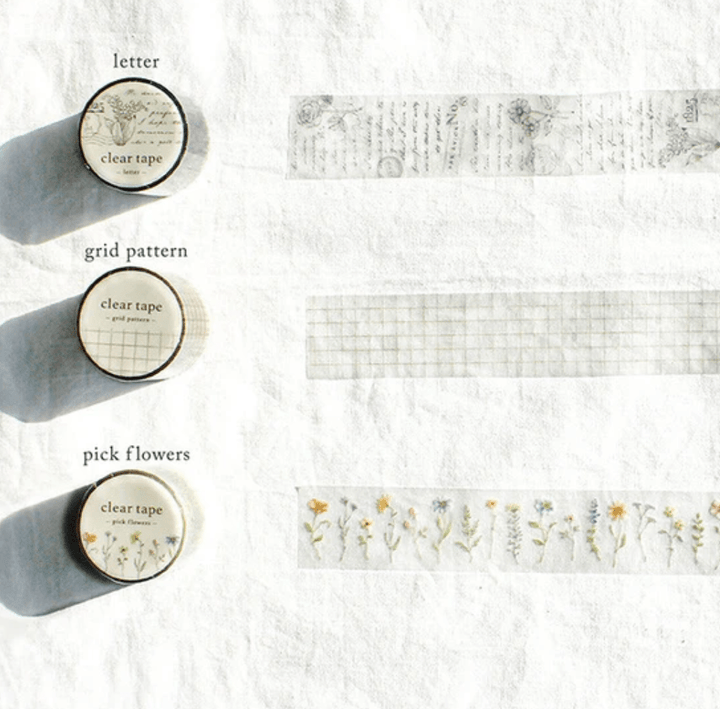 Mind Wave washi tape Grid Pattern Clear Washi Tape | 30mm Width