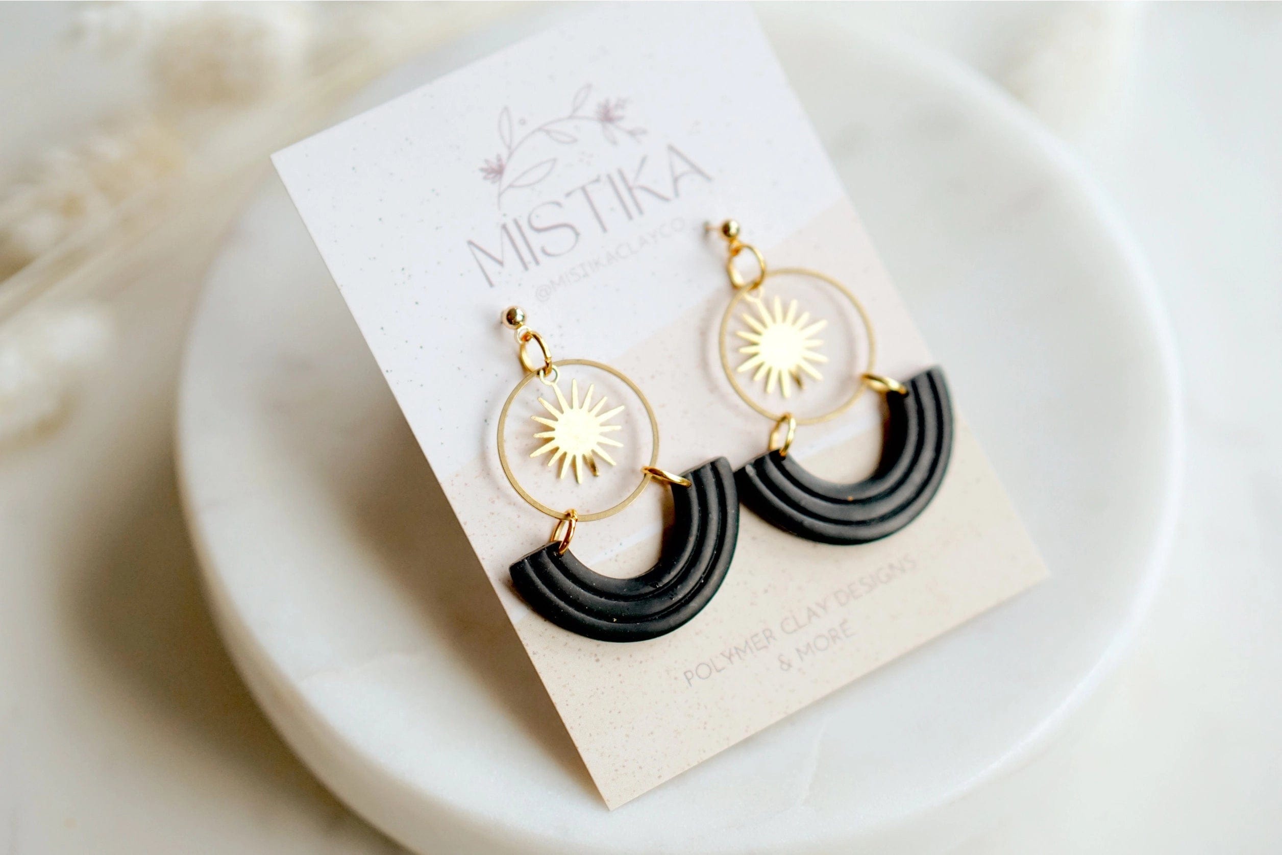 Fancy black store earrings