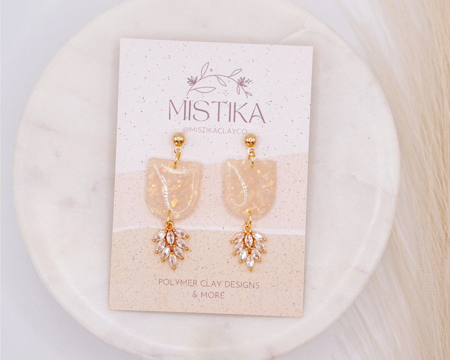 Mistika Studio Earrings Zircon Opal Clay Earrings