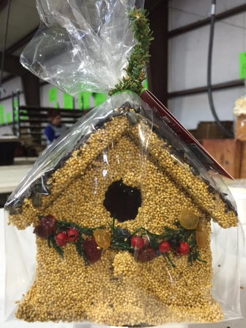 Mr. Bird Gifts Dark Seed Roof with Garland Juniper Birdie Cottages | Bird Seed Houses