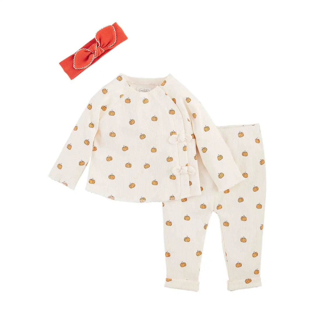 Mud Pie Baby Ditsy Pumpkin Baby Outfit Set