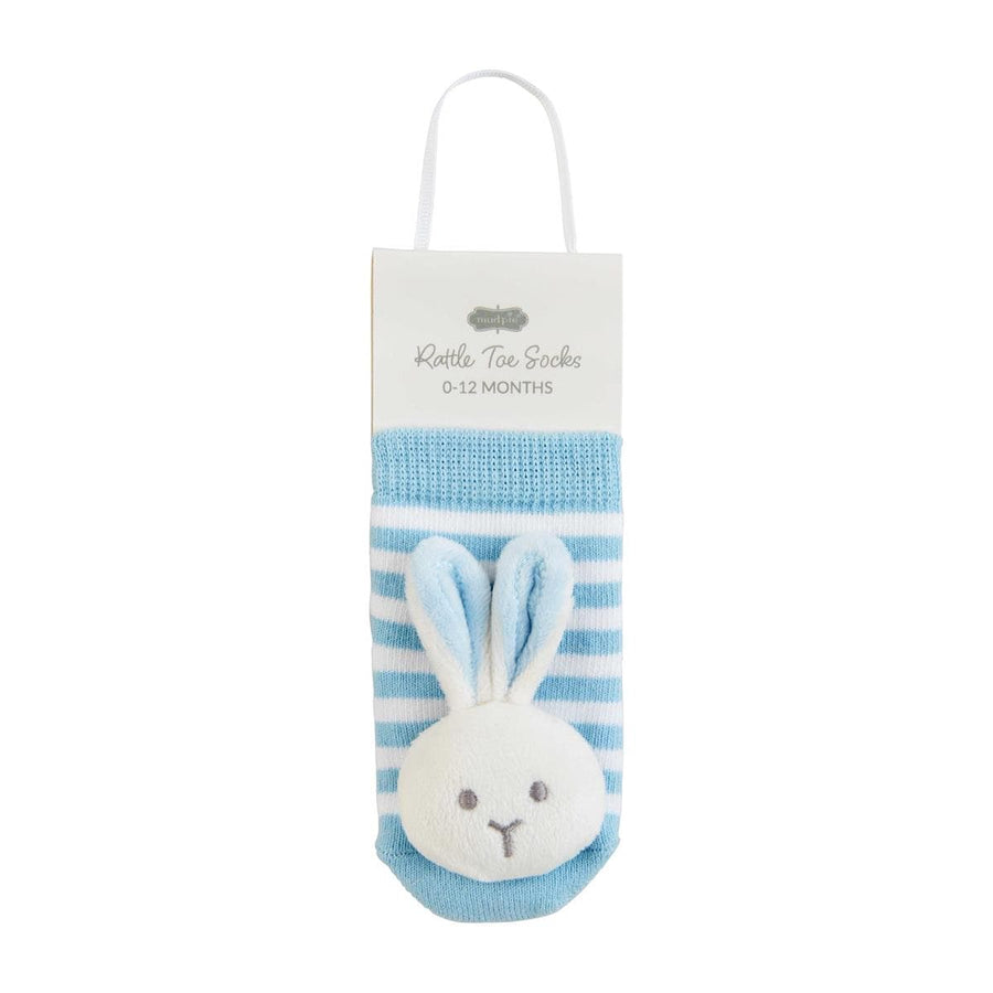 Mud Pie Baby & Toddler Socks & Tights Blue Bunny Rattle Toe Socks