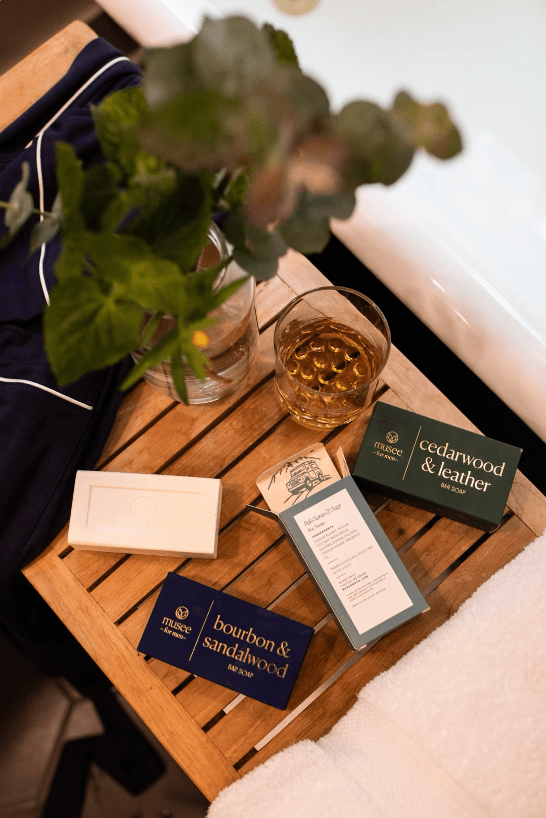 Musee Bath & Body Cedarwood & Leather Bar Soap