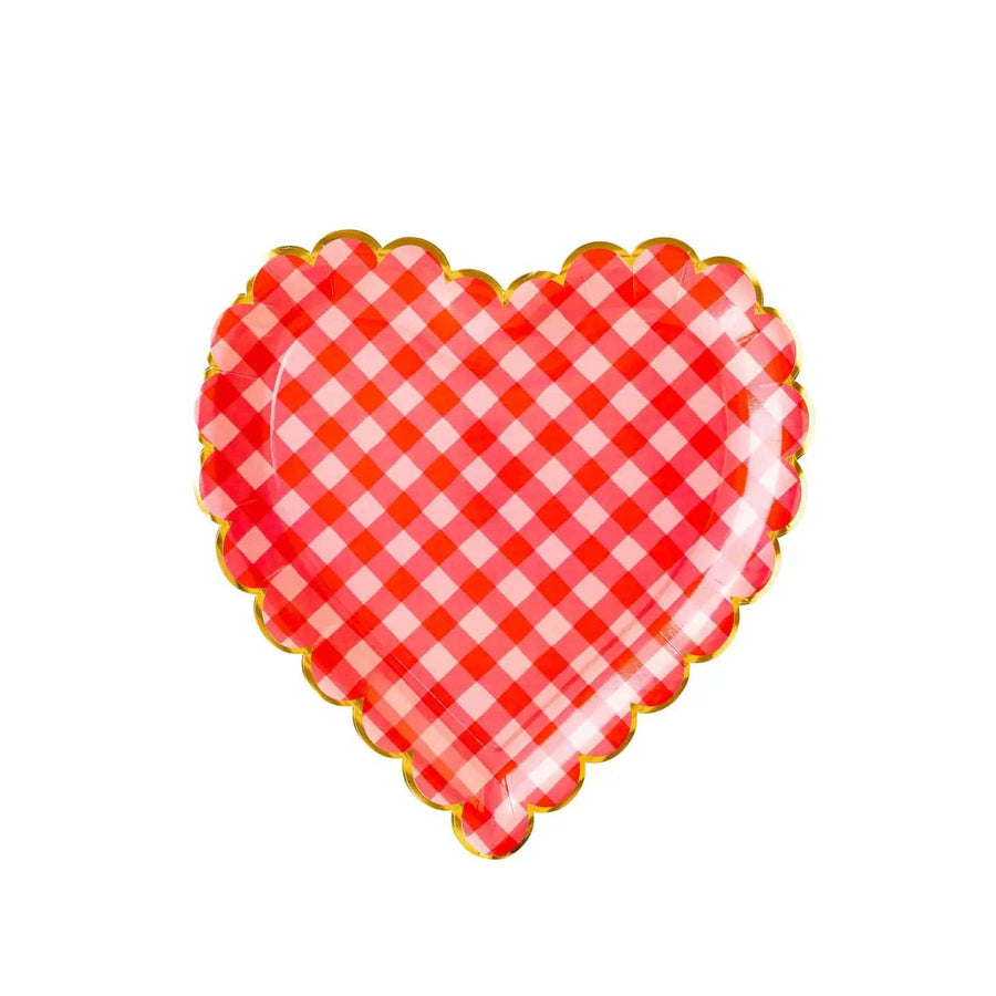 My Mind's Eye paper plates Checkered Heart Shaped Paper Plate