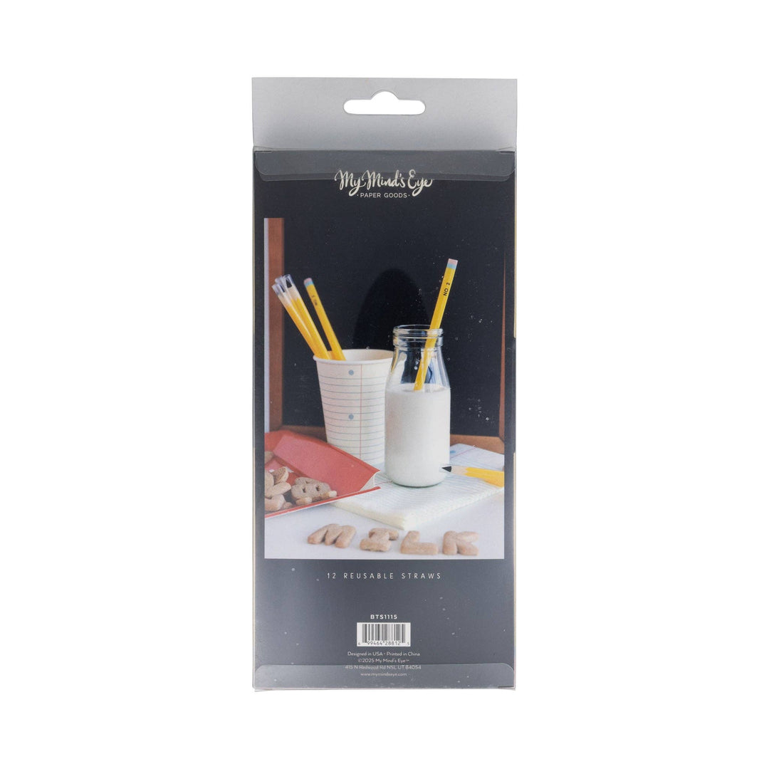 My Mind’s Eye Party Pencil Reusable Straws - 12 count