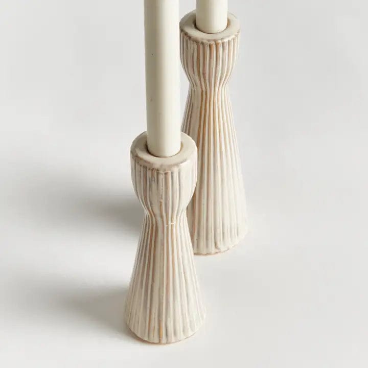 Napa Home & Garden Candle Holders Lesley Taper Holders, Cream