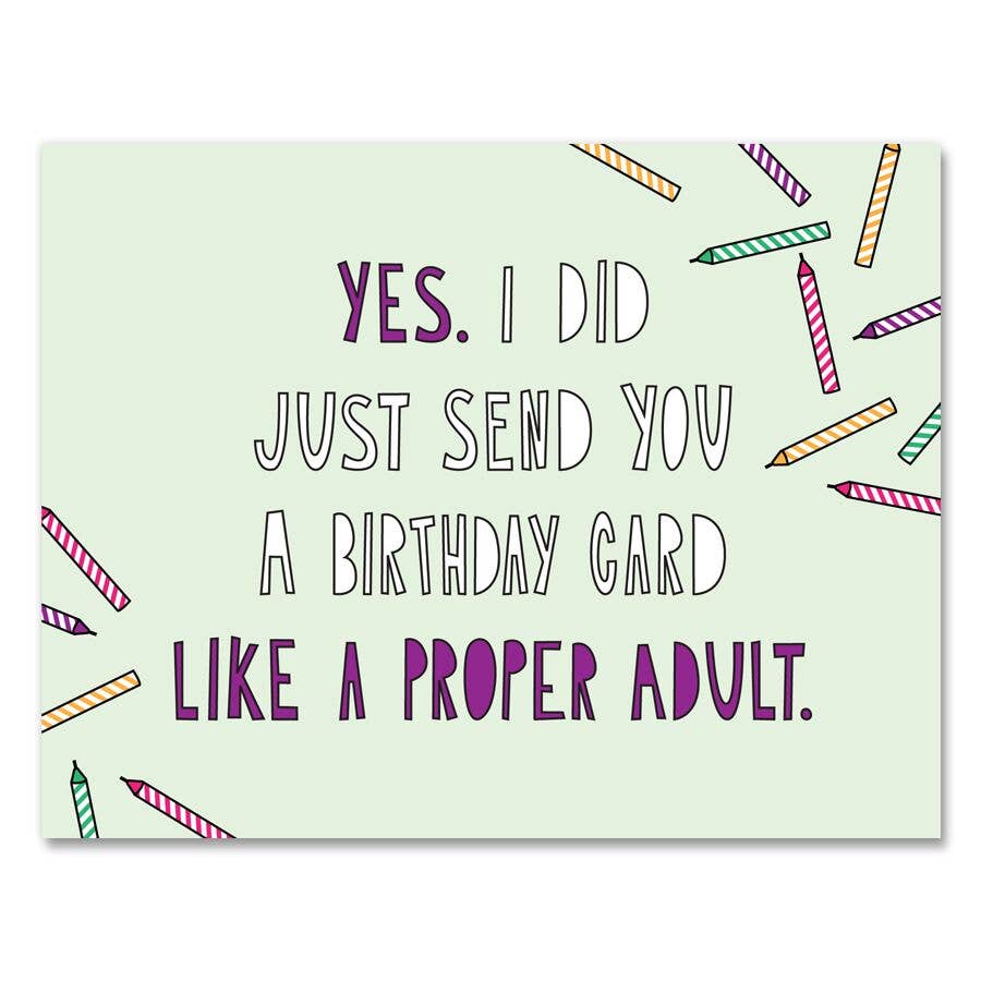 Near Modern Disaster Card Proper Adult Birthday Card