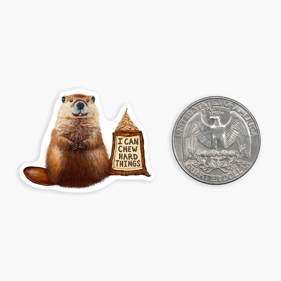 Nice Enough Cards Beaver Mini Sticker