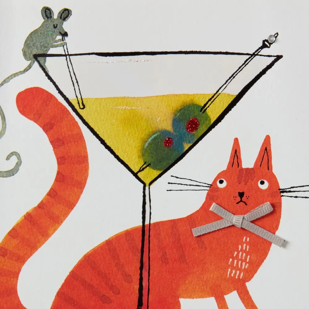 Niquea.D Card Cat, Mouse, & Martini Birthday Card