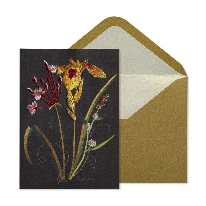 Niquea.D Card Embroidered Flowers Sympathy Card