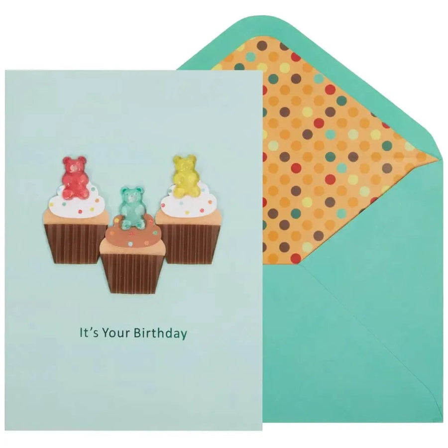 Niquea.D Card Gummi Bear Cupcakes Birthday Card