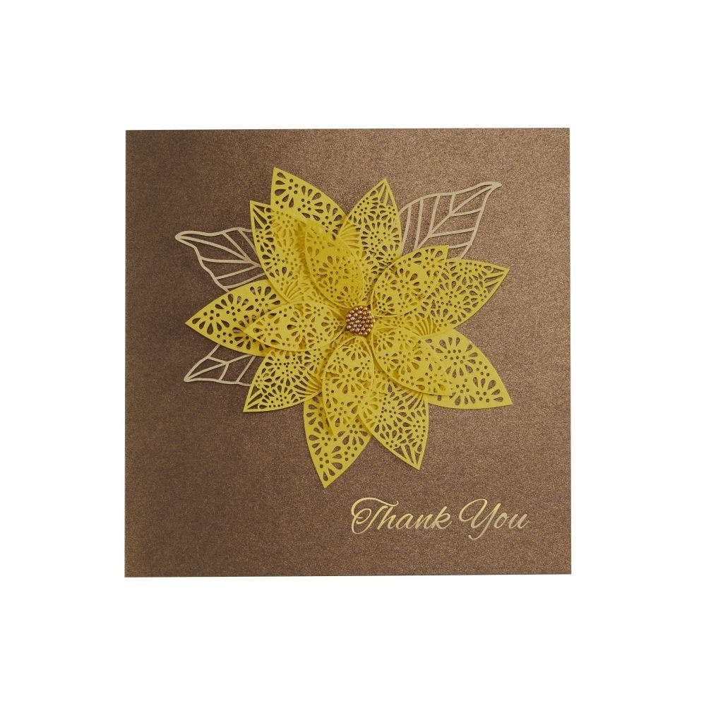 Niquea.D Card Laser Floral Thank You Card