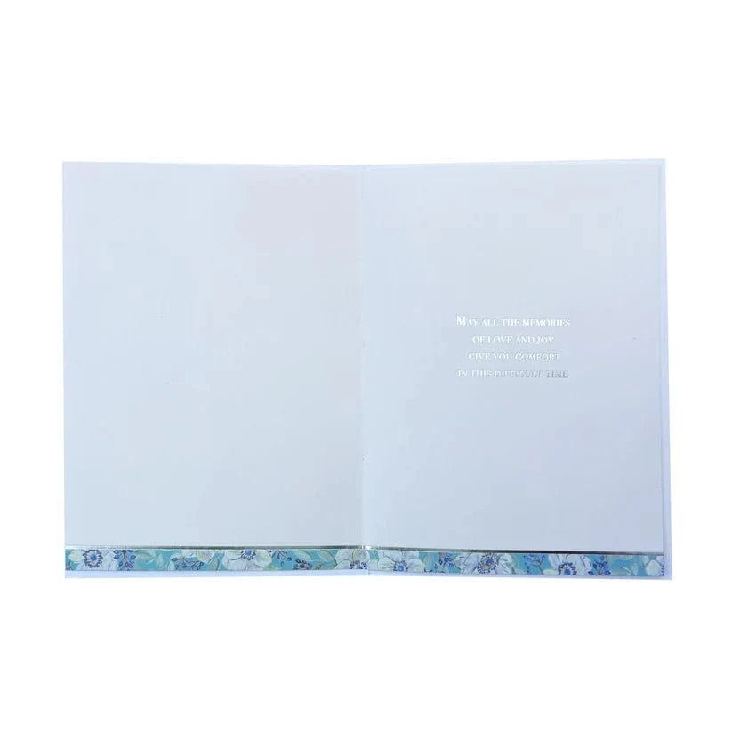 Niquea.D Cards Blue Flowers Bouquet Sympathy Card