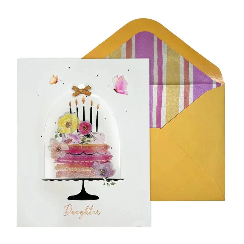 Niquea.D Cards Cloche with Cake Daughter Birthday Card