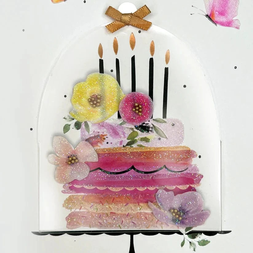 Niquea.D Cards Cloche with Cake Daughter Birthday Card