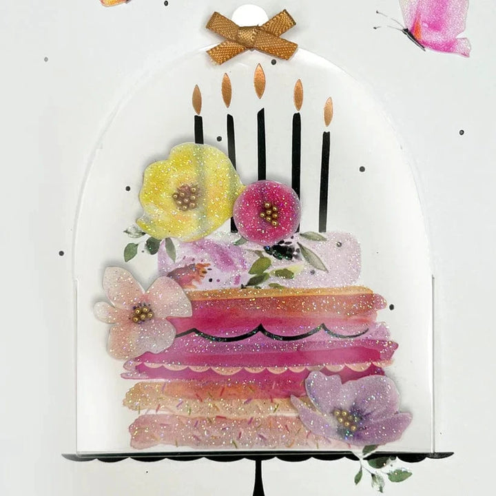 Niquea.D Cards Cloche with Cake Daughter Birthday Card