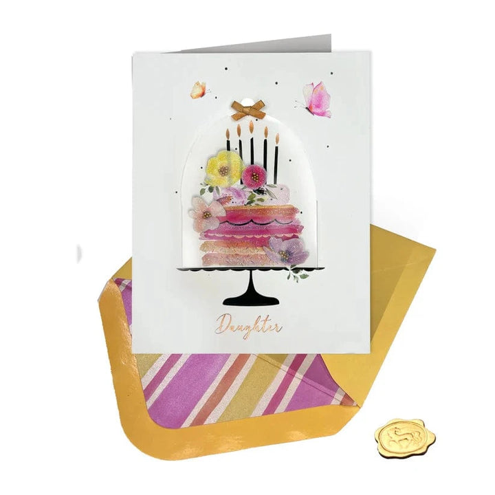 Niquea.D Cards Cloche with Cake Daughter Birthday Card