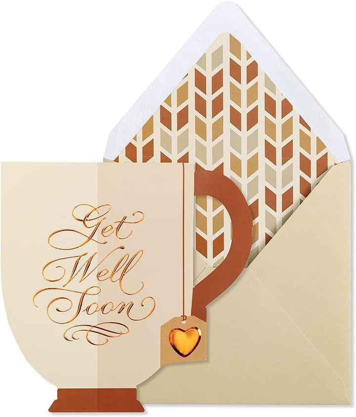 Niquea.D Cards Die Cut Tea Cup Get Well Card