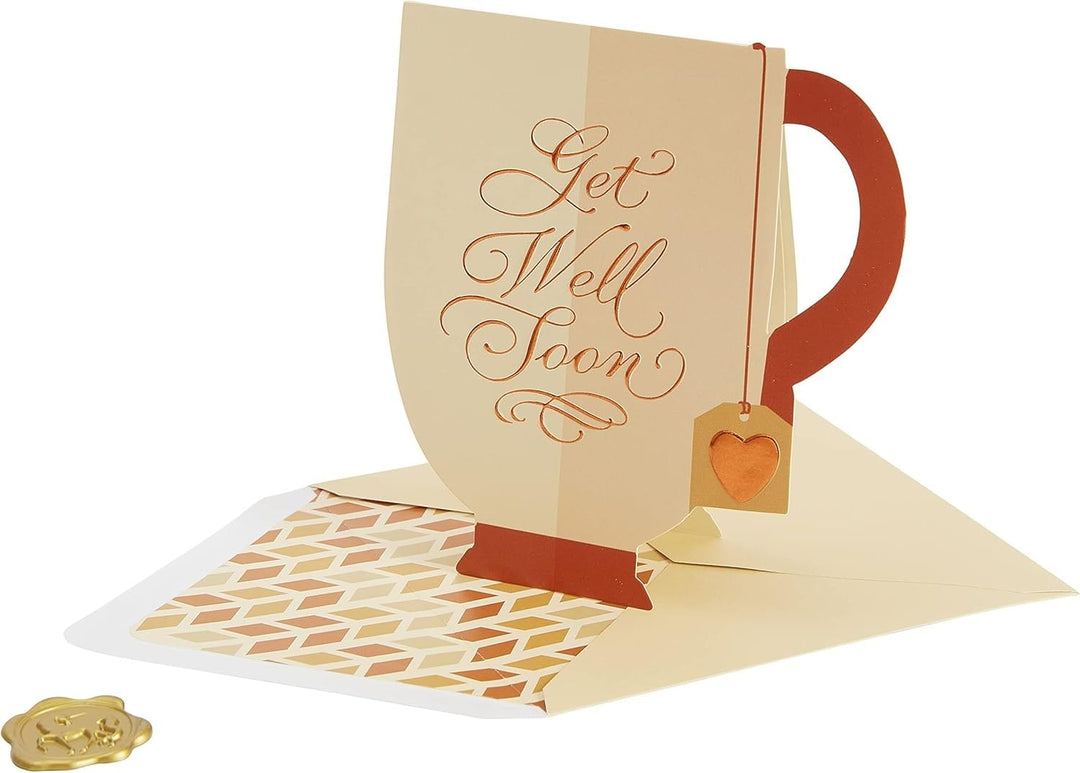 Niquea.D Cards Die Cut Tea Cup Get Well Card