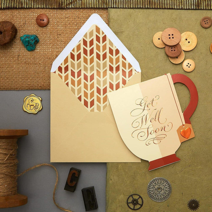 Niquea.D Cards Die Cut Tea Cup Get Well Card