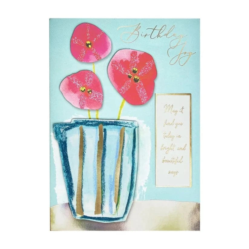 Niquea.D Cards Flowers Vase and Lettering Birthday Card