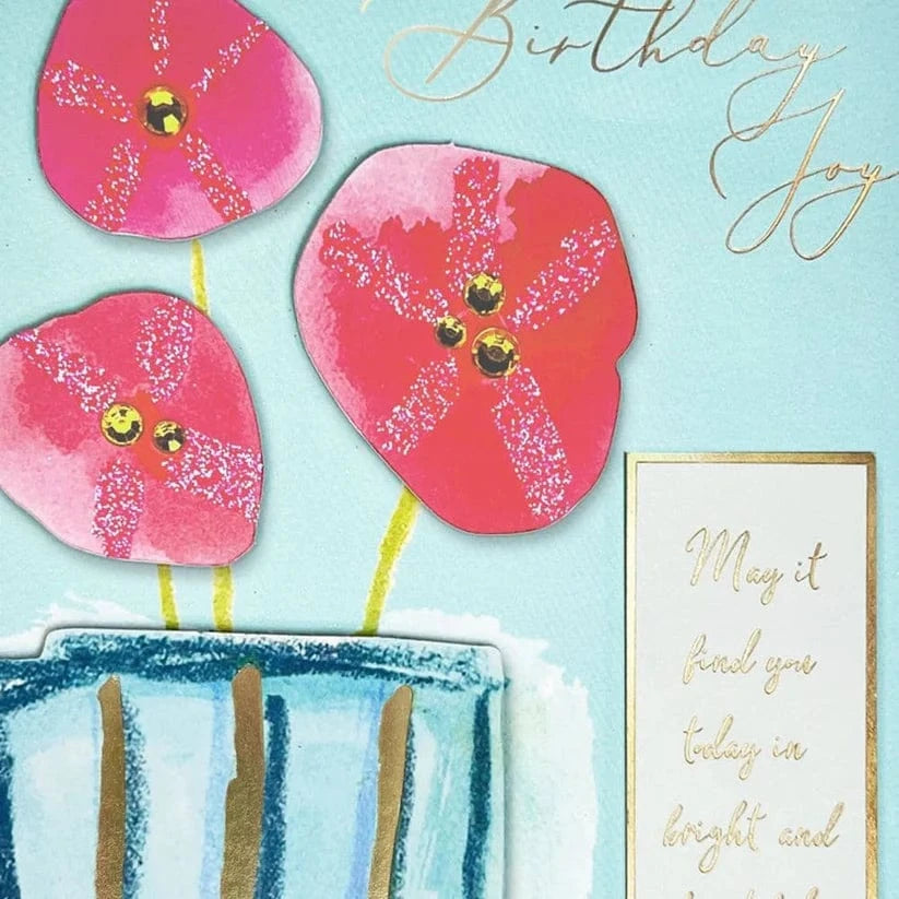 Niquea.D Cards Flowers Vase and Lettering Birthday Card