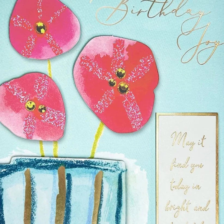 Niquea.D Cards Flowers Vase and Lettering Birthday Card