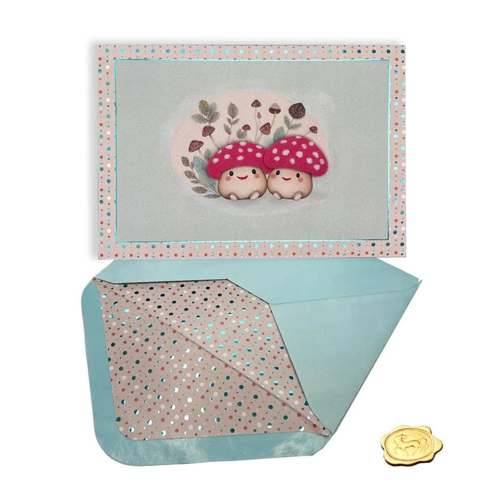 Niquea.D Cards Handmade Mushroom Couple Anniversary Card