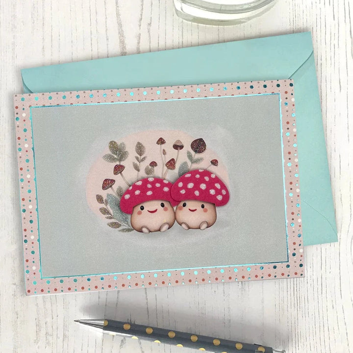 Niquea.D Cards Handmade Mushroom Couple Anniversary Card