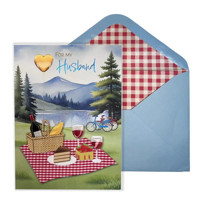 Niquea.D Cards Handmade Picnic Scene Husband Birthday Card