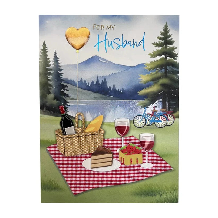 Niquea.D Cards Handmade Picnic Scene Husband Birthday Card