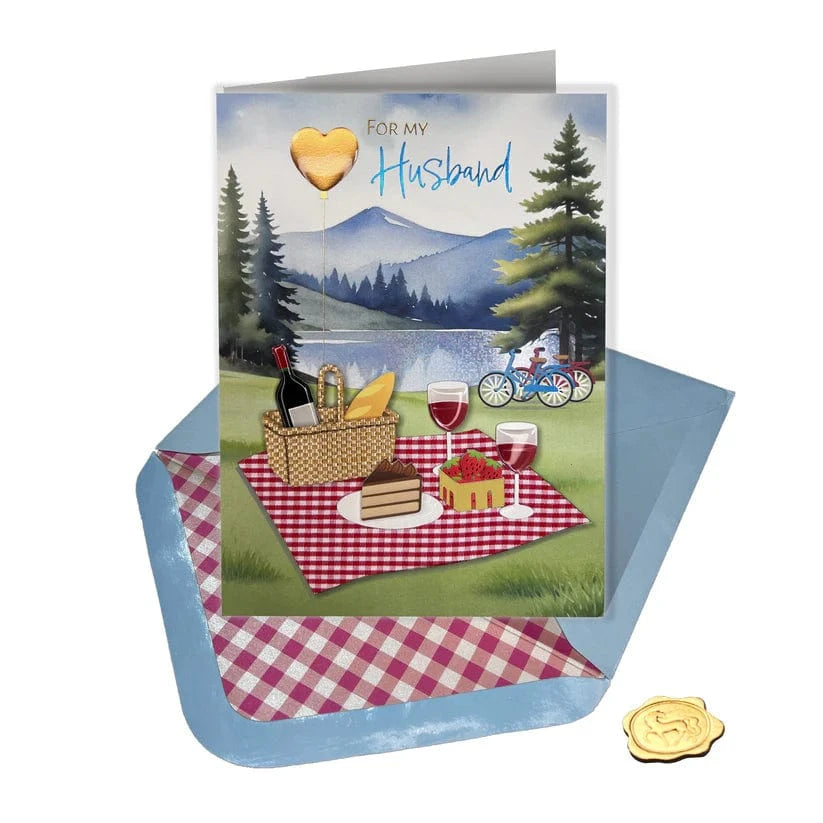 Niquea.D Cards Handmade Picnic Scene Husband Birthday Card