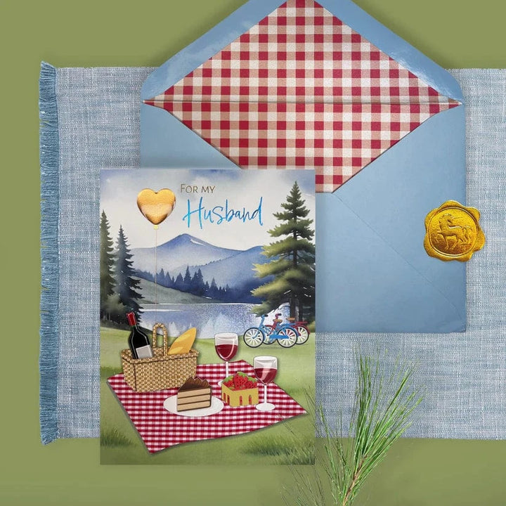Niquea.D Cards Handmade Picnic Scene Husband Birthday Card