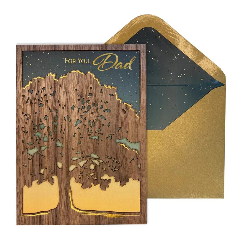 Niquea.D Cards Lasercut Oak Tree Dad Birthday Card