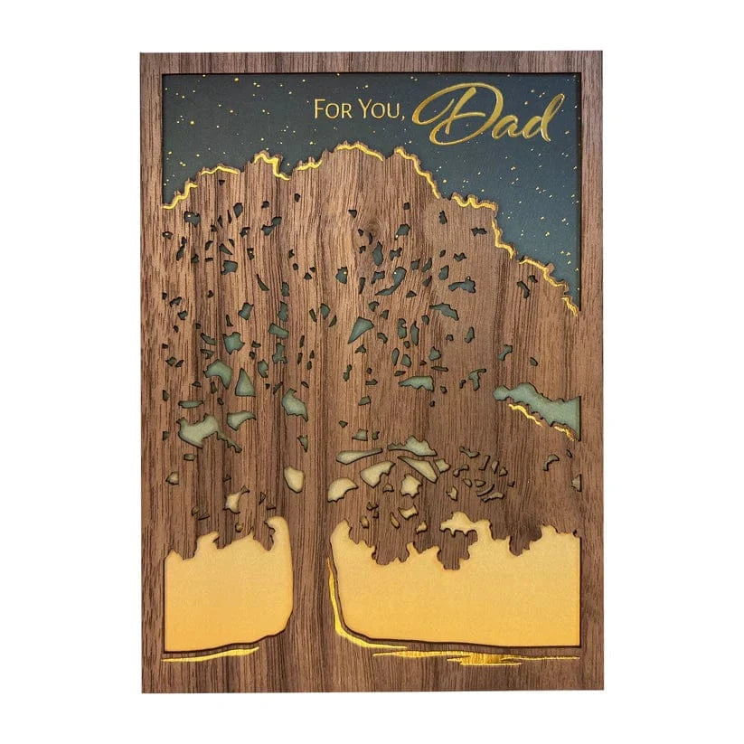 Niquea.D Cards Lasercut Oak Tree Dad Birthday Card