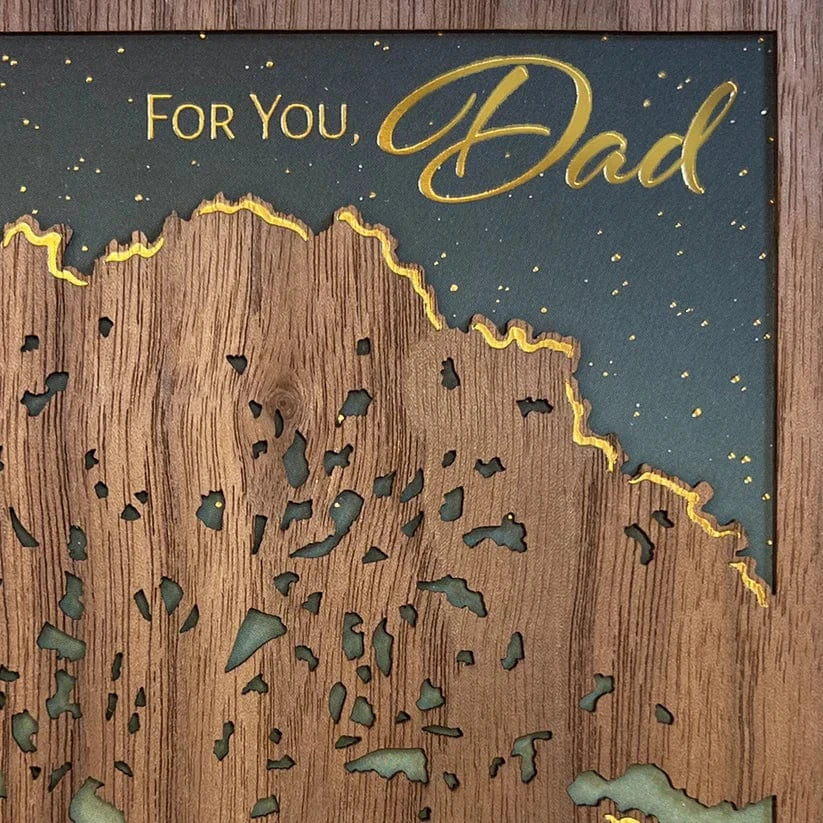 Niquea.D Cards Lasercut Oak Tree Dad Birthday Card