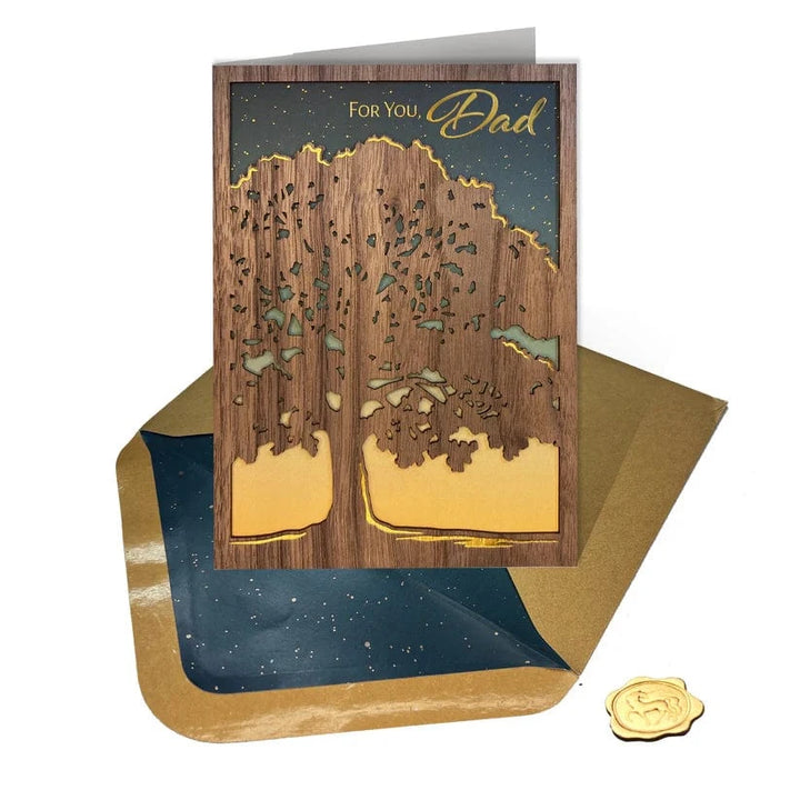 Niquea.D Cards Lasercut Oak Tree Dad Birthday Card