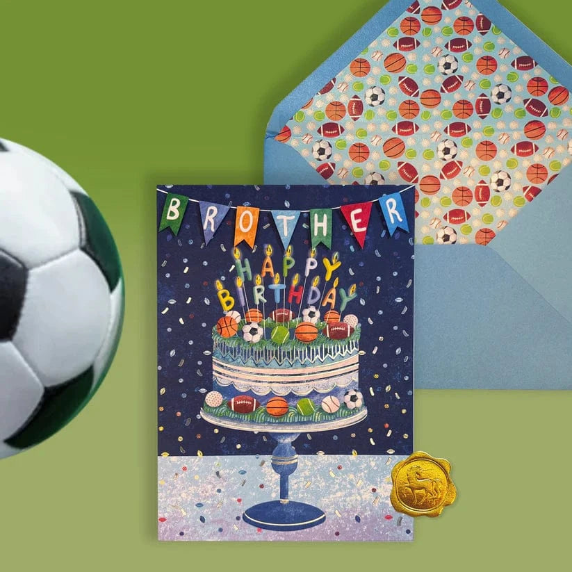 Niquea.D Cards Sports Birthday Cake Brother Birthday Card