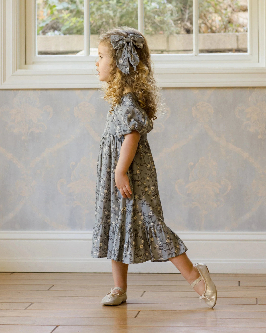 Noralee Baby Everly Bow - French Blue Floral